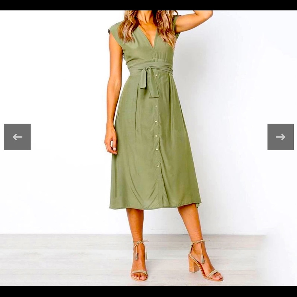Brand New Dress. Olive Colored